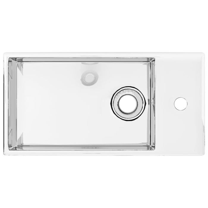 Lavabo - vidaXL - 49x25x15 cm - Céramique - Argenté - Design contemporain