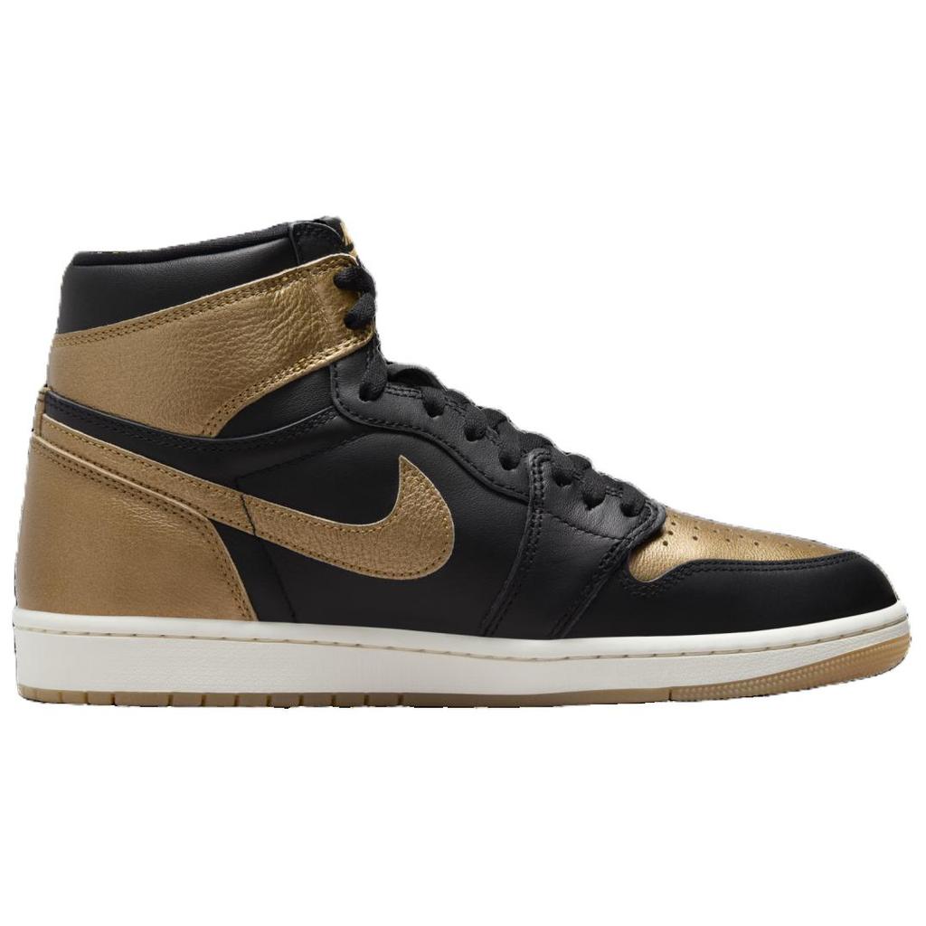 Air Jordan 1 Retro High OG Black Gold Unisex Sneakers Metallic-Gold Sail DZ5485-071