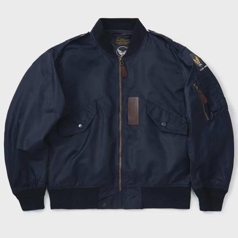 Ami Khaki L-2 Men's Autumn Lightweight Air Force MA-1 Flight Zipper Jacket