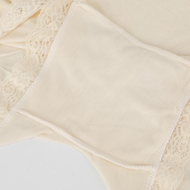 Plus Size Mid-Waist Lace Safety Shorts - Women's Summer One-Piece Underwear