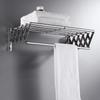 304 Stainless Steel Retractable Double/Single Bar Bathroom Towel Rack with Folding Storage