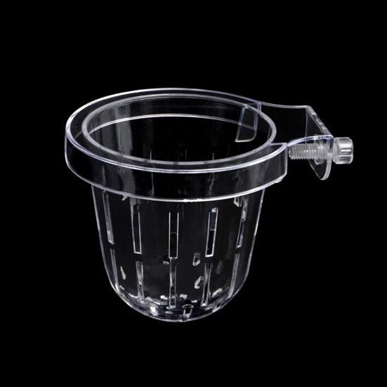 Aquarium Plant Holder Fish Tank Clear Hydroponic Planter Aquaponic Plant Holder Basket for Fish Tank Aquascape Decoration