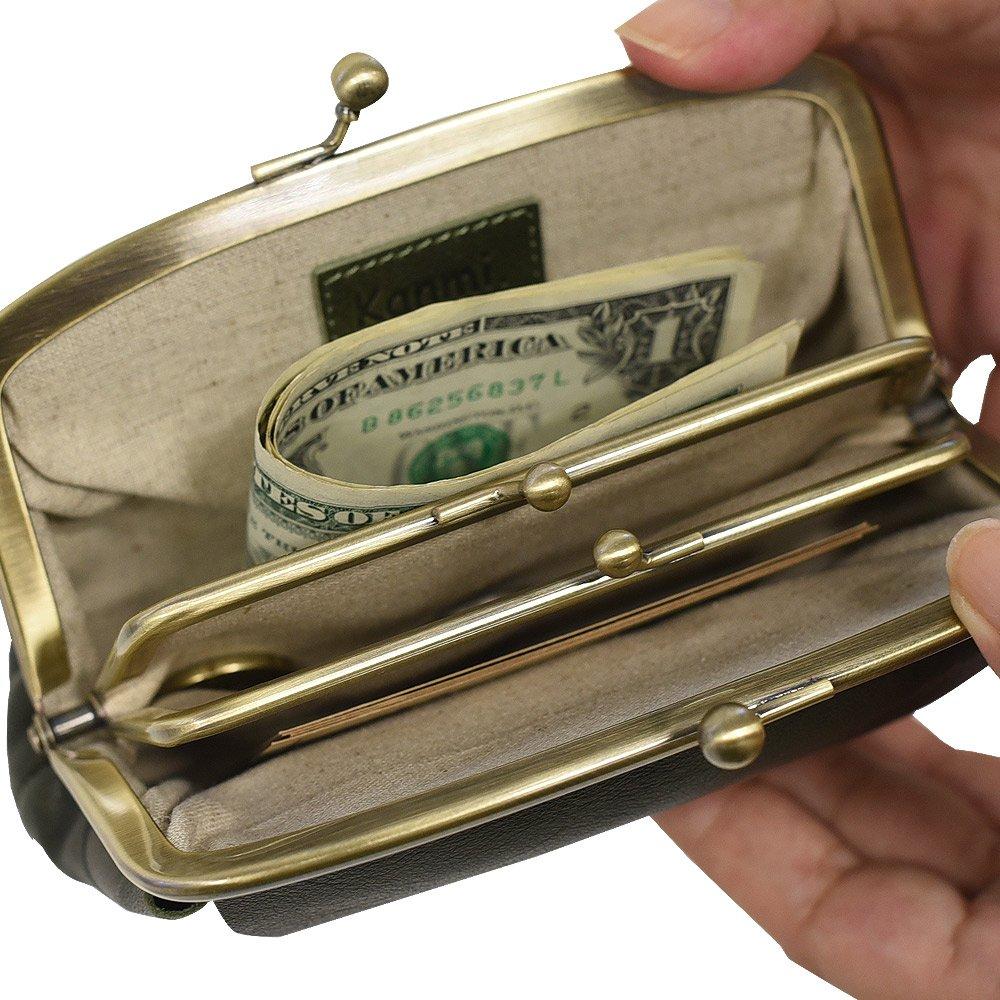 Peněženka Candy Roof Gamaguchi Puntíková peněženka z pravé kůže Made in Japan [Kanmi] Parent-Child WL17-72 Dámské (Ash Grey)