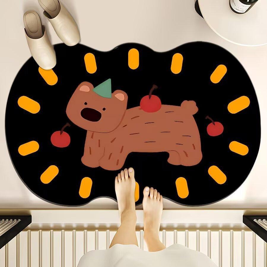 Diatom Mud Pad Resistant To Dirty Toilet Bathroom Toilet Door Area Moisture-wicking Quick Drying Mat Shower Room Door Slip-resistant Mat