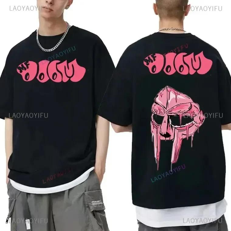 2024 Funny Men Tshits Singer Mf Doom Madlib Madvillain Double Sided Tops Male Hip Hop Clothing Casual Style Graphic T Shirts