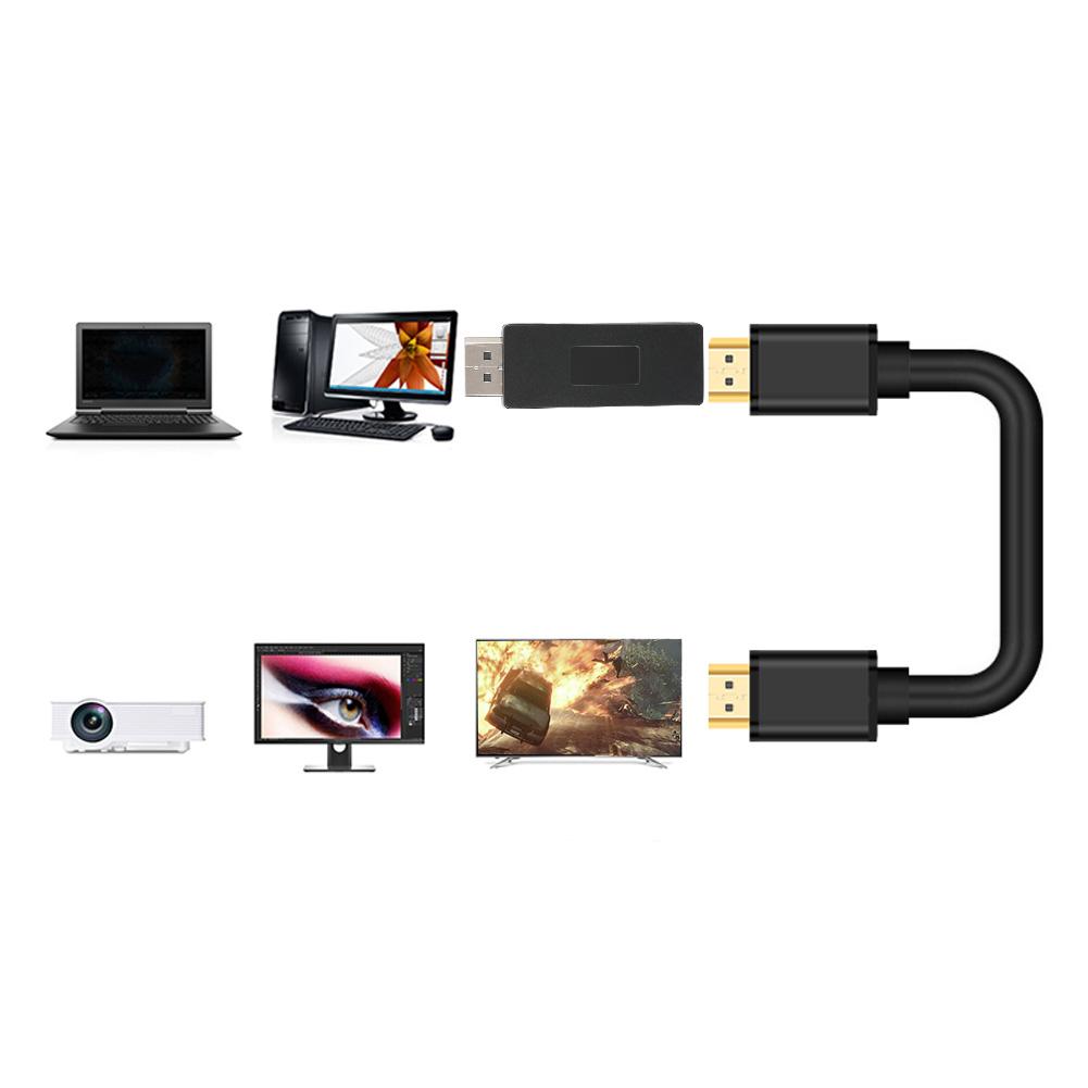 1080P High Purity Oxygen Free Copper Black PBS Shell DP Male to HDMI Female Adapter
