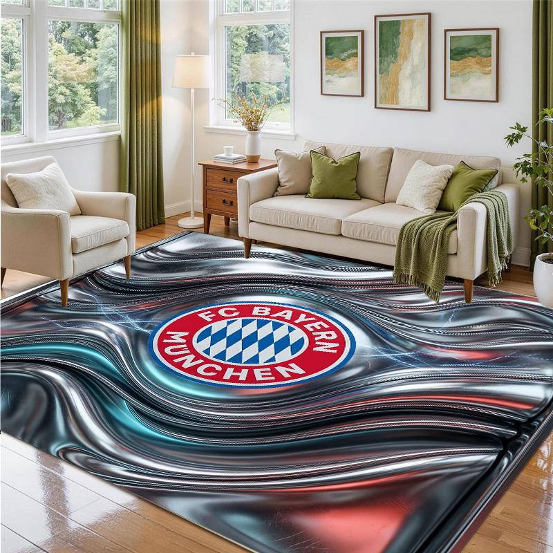 Bayern Munich Design Crystal Velvet Rug Soft Decorative Mat for Bedroom Entrance
