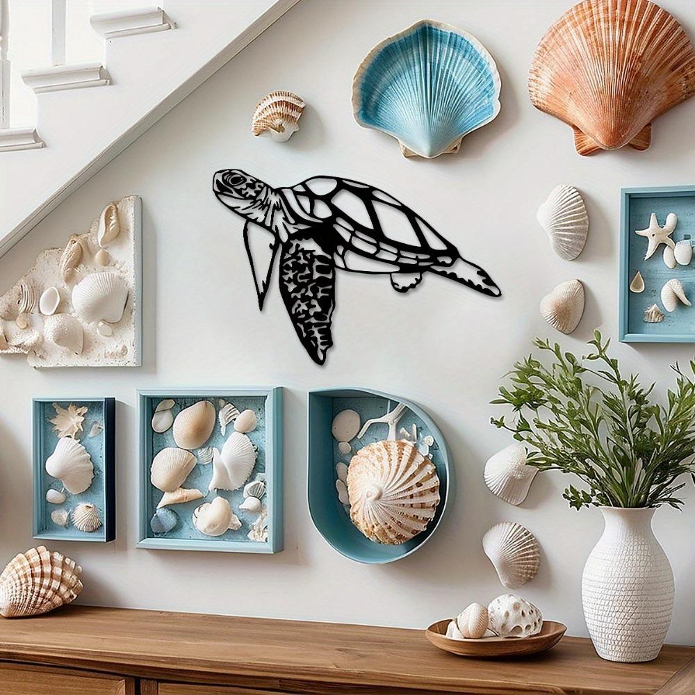 1pc Metal Sea Turtle Wall Art, Marine Life Iron Sculpture, Spiritual Wildlife Decor for Living Room Bedroom Indoor Home