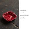 Red Ceramic Dessert Plate: Retro Chinese Pastry & Fruit Display Dish
