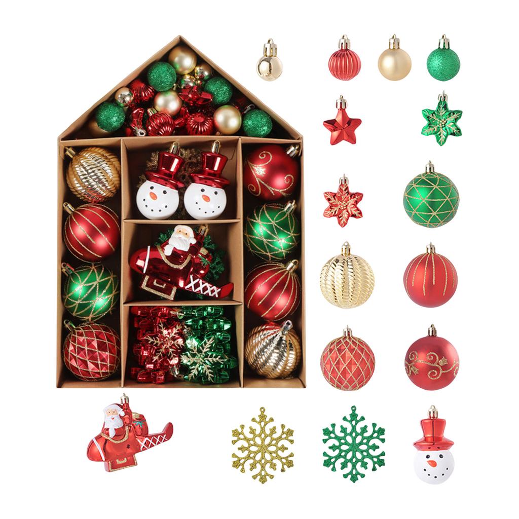 70% Painted Christmas Decorative Christmas-shaped Christmas Tree Ornaments, Electroplated Christmas Ball Set