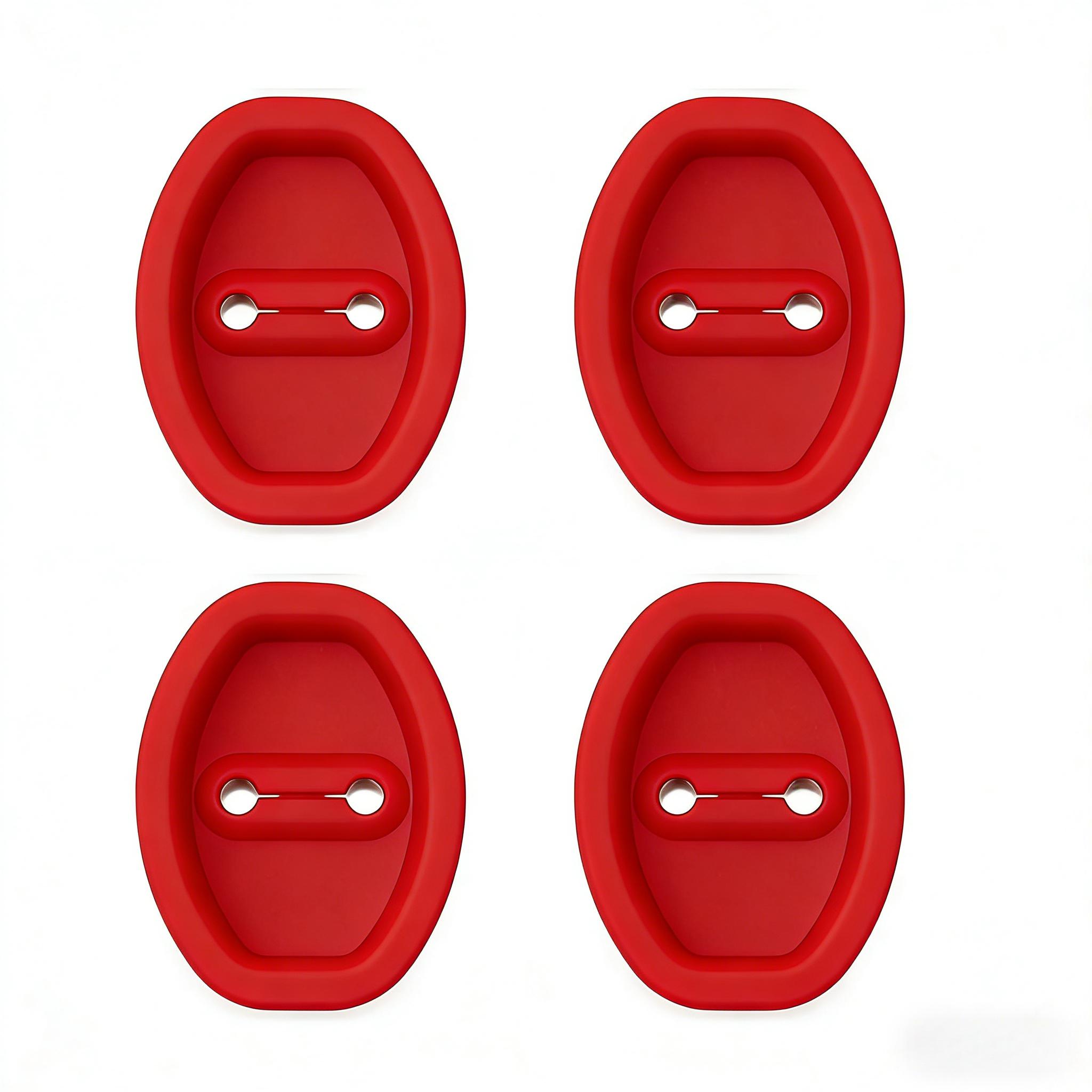 4PCS Silicone Car Door Lock Cover Thickened Anti-Collision Protector Dustproof Door Buckle Protection Accessories красный