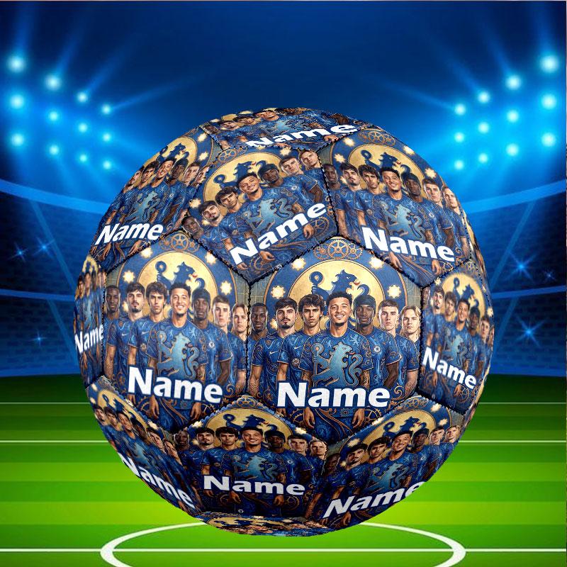 Custom Name Personalized Chelsea Football Club Print Size 5 Soccer Ball Training & Match Football, for Team, Kicking, Gift for Football Enthusiasts