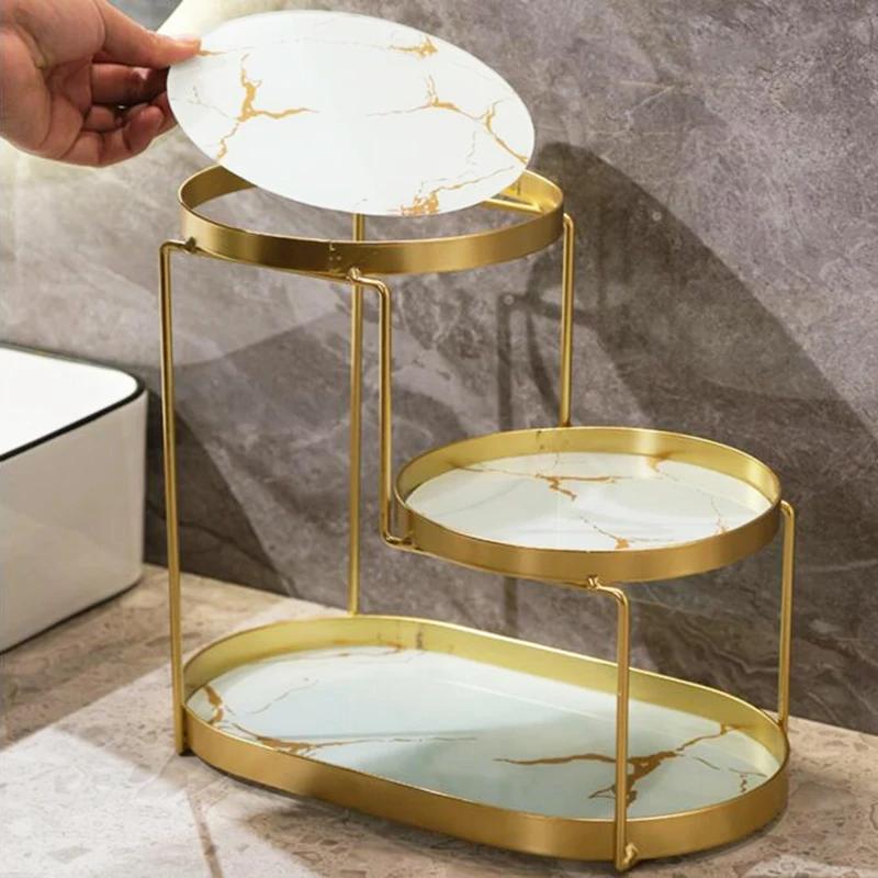 3-lagiges Eisen-Aufbewahrungsregal Make-up Badezimmer Organizer Aufbewahrungshalter Regal Badezimmerzubehör Regale Organizer Badezimmer
