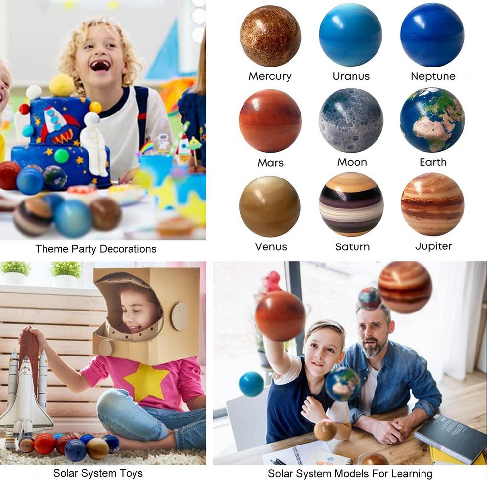 Legetøj legetøj 9 stk Ni Planeter Skum Hoppebolde legetøj Puslespil voksen Anti Stress Relief legetøj Kosmisk børns tidlig uddannelse gaver