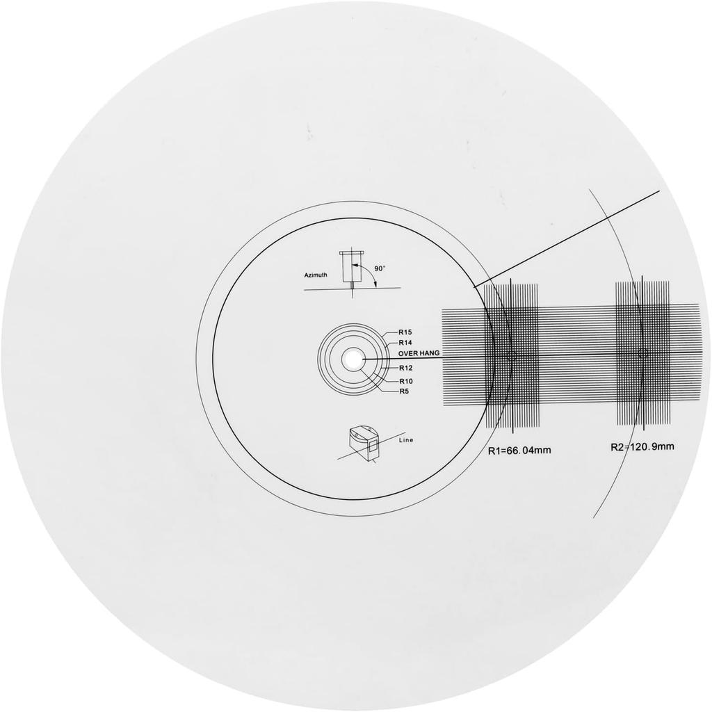 Turntable Cartridge Alignment Protractor Mat, 12 inch Anti-Slip Vinyl Record Mat, Acrylic Adjustment Tool Ruler for Turntable Accessories (Style A)