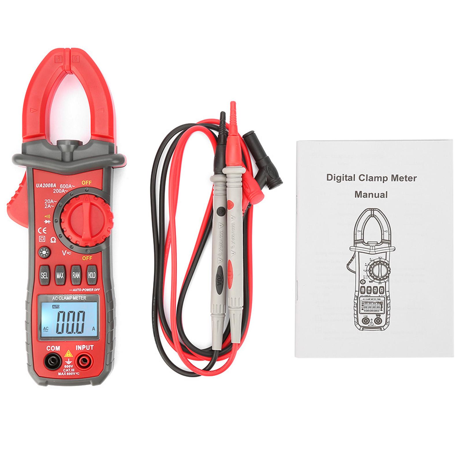 

UYIGAO UA2008A Auto Digital Clamp Meter Multimeter Handheld RMS AC DC Resistance білий