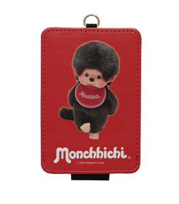 Grand Cinq Monchhichi Pass IC Card Character Pass Case with Window and Perfect for and Gifts for Men and Red Case, Holder, Strap, Commuting, School,