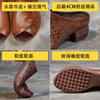 Retro summer new women's shoes first layer cowhide slippers thick heel soft sole sandals female mother wearing breathable high heels