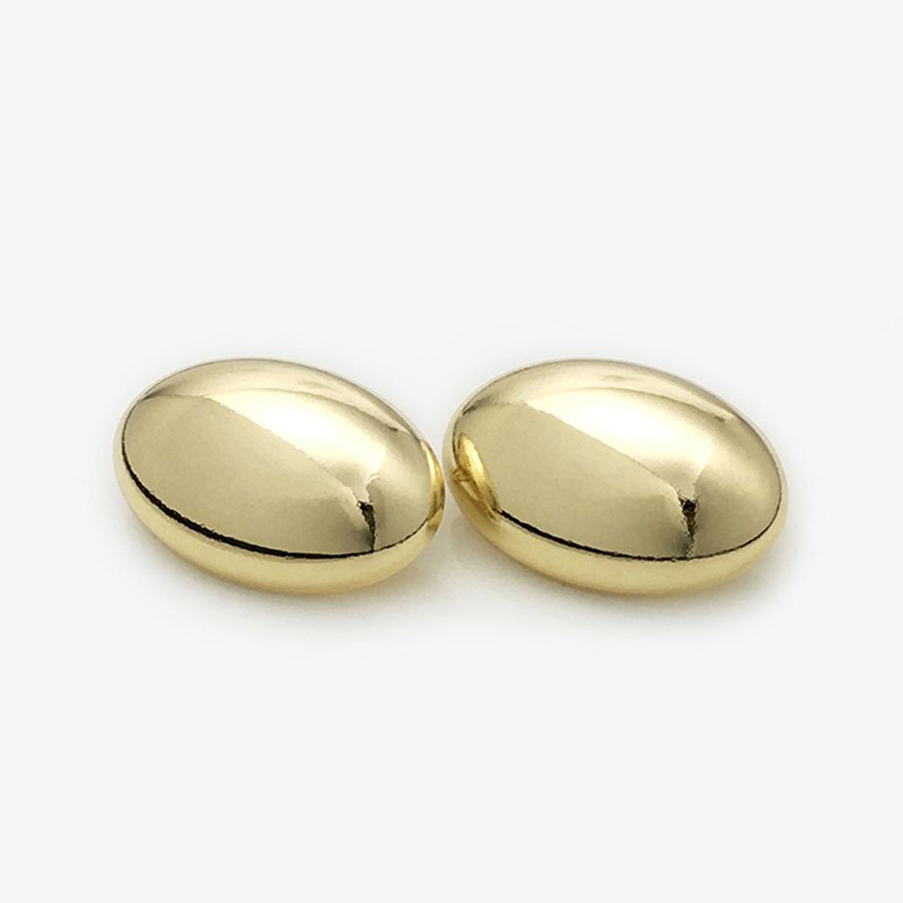 10Pcs Matte & Glossy Oval Metal Buttons For Clothing/Bags/Shoes, 17.5/22.5Mm Minimalist Fashion Buttons Gold Silver Mist Gold