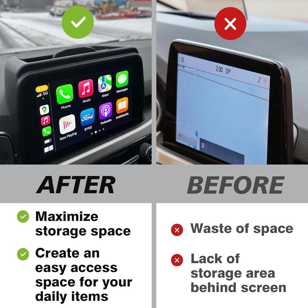 Για το 2020-2024 Escape Dash Storage Box Εισαγωγή στο πίσω μέρος της οθόνης 8 ιντσών(περίπου 20,3 cm)Κουτί αποθήκευσης δίσκου ταμπλό Συμβατό με Ford Escape