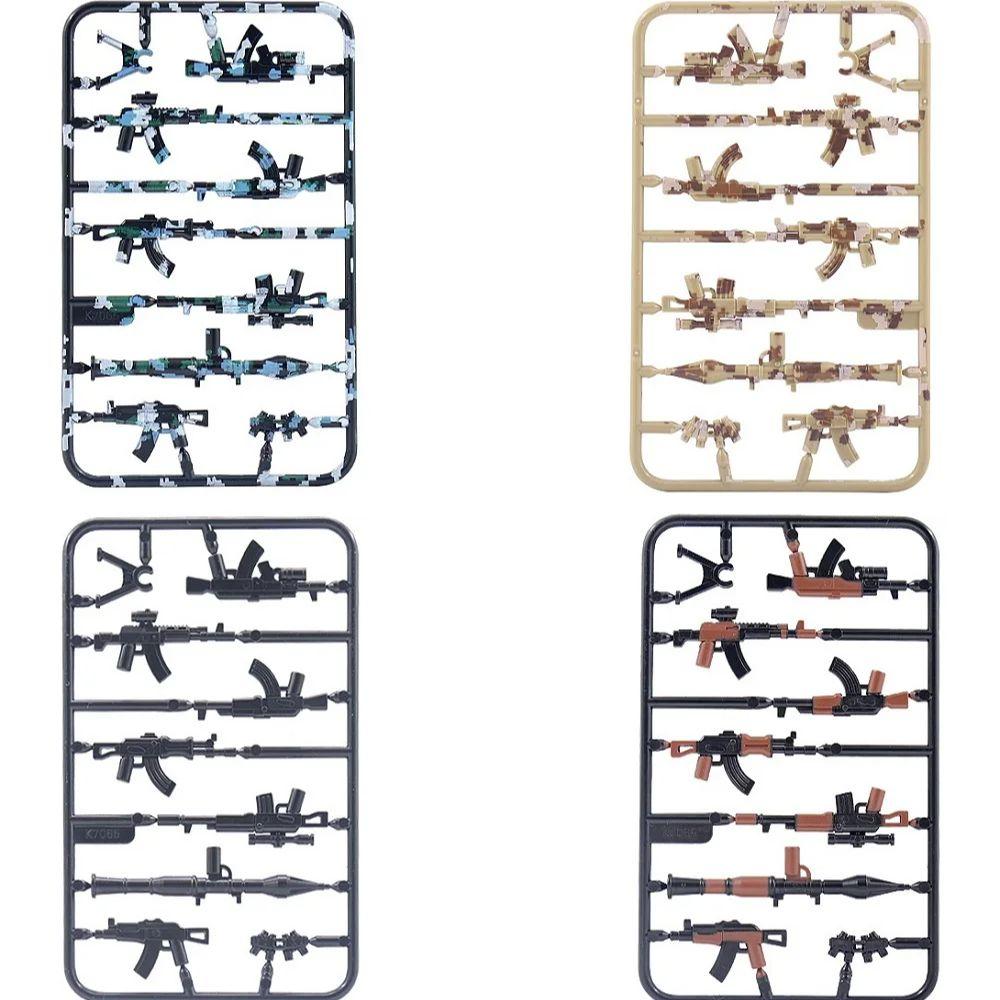 Military Weapons AK47 MOC SWAT Unique Forces Soldier Guns Camouflage Components Police Army Mini Action Figures Building Block Playthings