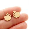 Fashionable Christmas Eve Sweet Apple Stud Earrings in Stainless Steel