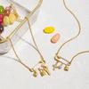 New Trendy Paperclip Titanium Steel Necklace Stainless Steel 18k Gold Corss Charm Necklace Jewelry for Women