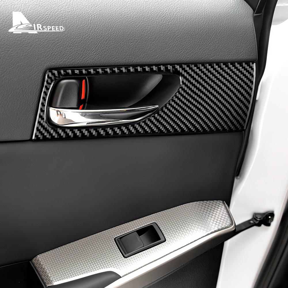 Real Carbon Fiber Sticker For Lexus IS250 300 350 200T 2013- Rear Door Handle Frame Cover Interior Trim RHD