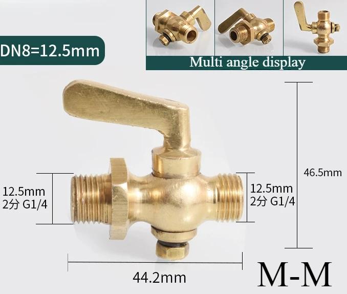 BSPP 1/8 1/4 3/8 1/2 3/4 Brass Two-way Cock Feamle Male Thread Cock  Valve Pressure Gauge Flexible Joint Welding Switch Marine