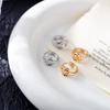 Colored Zircon Heart Lock Earrings: Trendy High-End Japanese-Korean Studs, Women's Fashion Jewelry Accessories