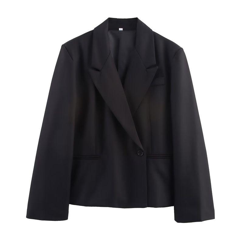 Kaslead New Women Clothes Western Style Fashion Simple and Versatile Loose Short Blazers