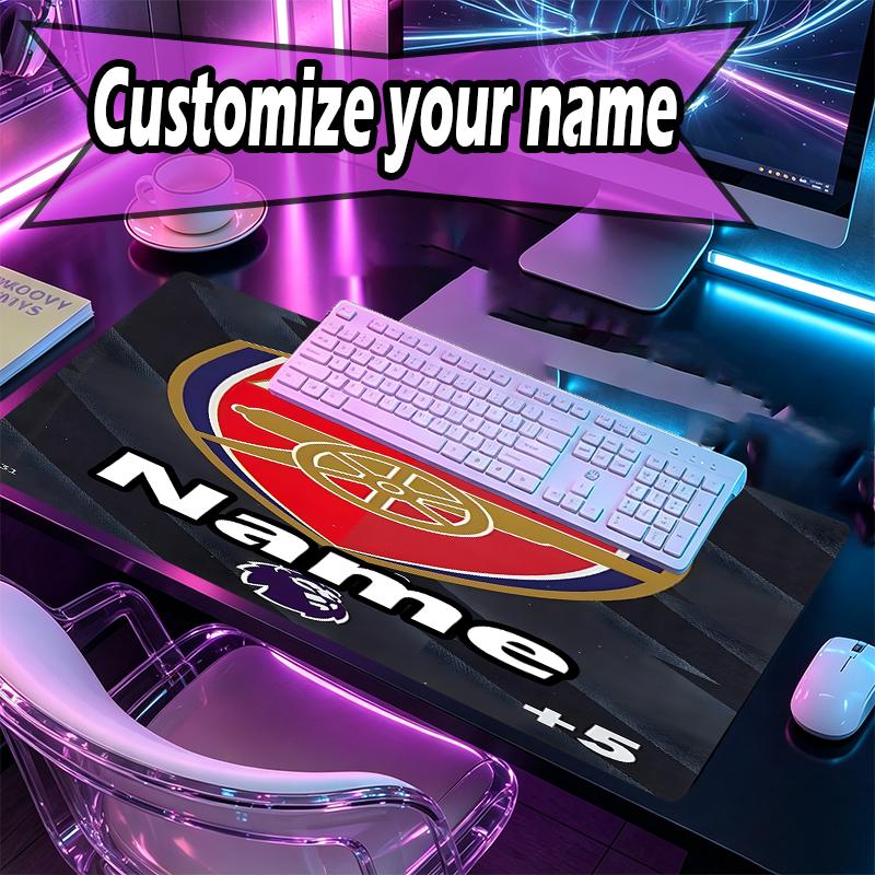 Custom Name Personalized football team F.C Pattern Mousepad, Laptop PC Desk Mat, Decorative Desk Mat for Home Keyboard Pad Gift