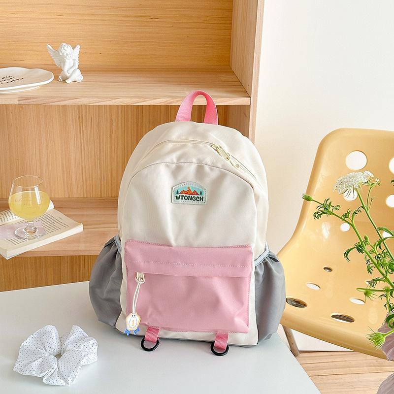 Color Matching Children'S Backpack Cute Kindergarten School Bag Boys And Girls Leisure Lightweight Travel Backpack