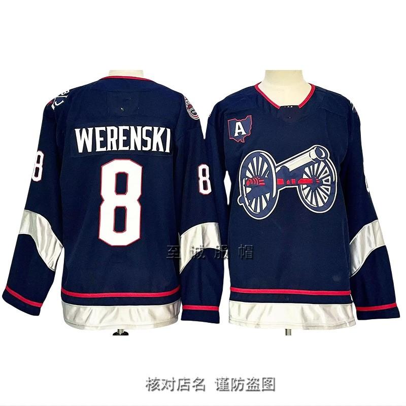 Mens Ice Hockey Jersey Training Shirt Vintage Style Cotton Blend Sportswear With Embroidered Number 8