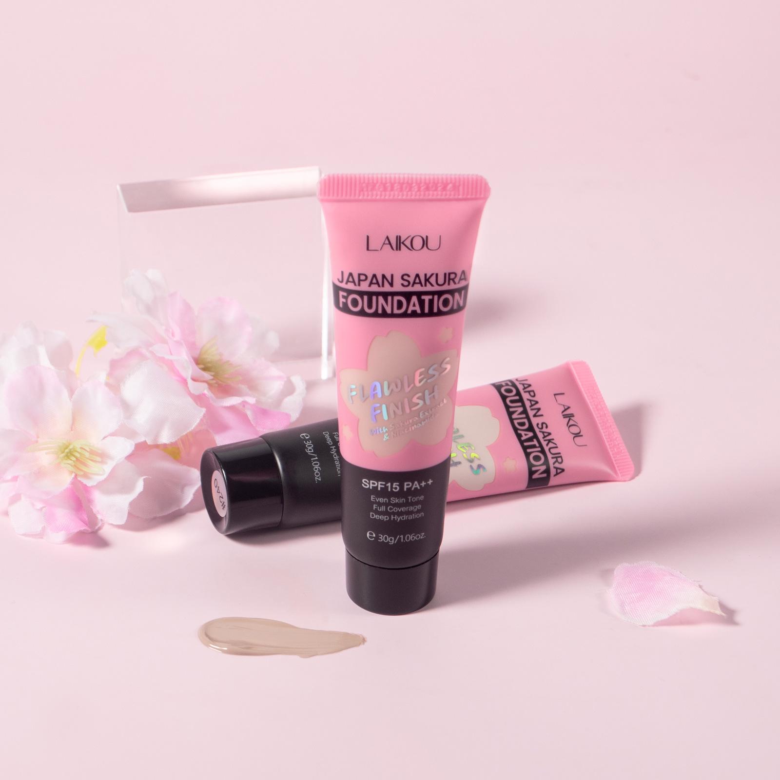 

Leco Sakura Pink Liquid Foundation (30g Tube) - Available in 3 Colors 30g