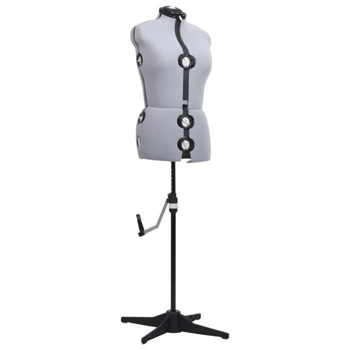 VidaXL Mannequin de robe ajustable pour femme Gris M Taille 40-46