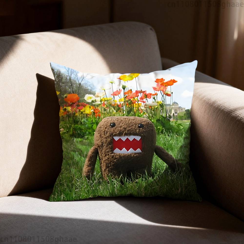 Cute Funny Domo Cartoon  Pillow Cover Living Room Sofa Cushion Cover Bedroom Room Bed Pillow Cover Home Decoration