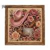 Western Wall Art Decor Charm Faux Pearl Kit, DIY Cowboy Hat Painting Creative Hobby for Beginners Rustic Farmhouse Crafting Kit Adults, Home