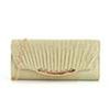 Women's Pleated Evening Clutch: Chain Crossbody Party Handbag & Wedding Makeup Bag