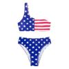 Dames Europeisk & Amerikansk Flagg-Inspirert Todelt Badeplagg - Malt Design, Sexy & Samlet Bikini