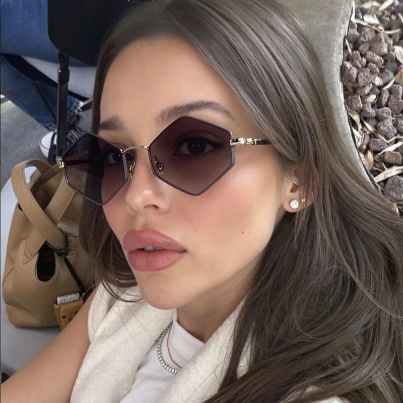 Vintage Steampunk Polygon Sunglasses Women 2025 Luxury Brand Classic Hexagon Sun Glasses Trendy Driving Shades For Ladies UV400