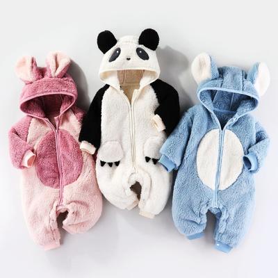 Fleece Romper Baby Lange Mouw Jumpsuit Herfst Baby Jongens Meisjes Rompers Capuchon Warme Doek
