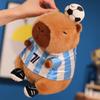 Capybara Plush Toy Soccer Football Basketball Fan Mascot Soft Stuffed Animal for Sports Lovers Birthday Gift Home Decoration