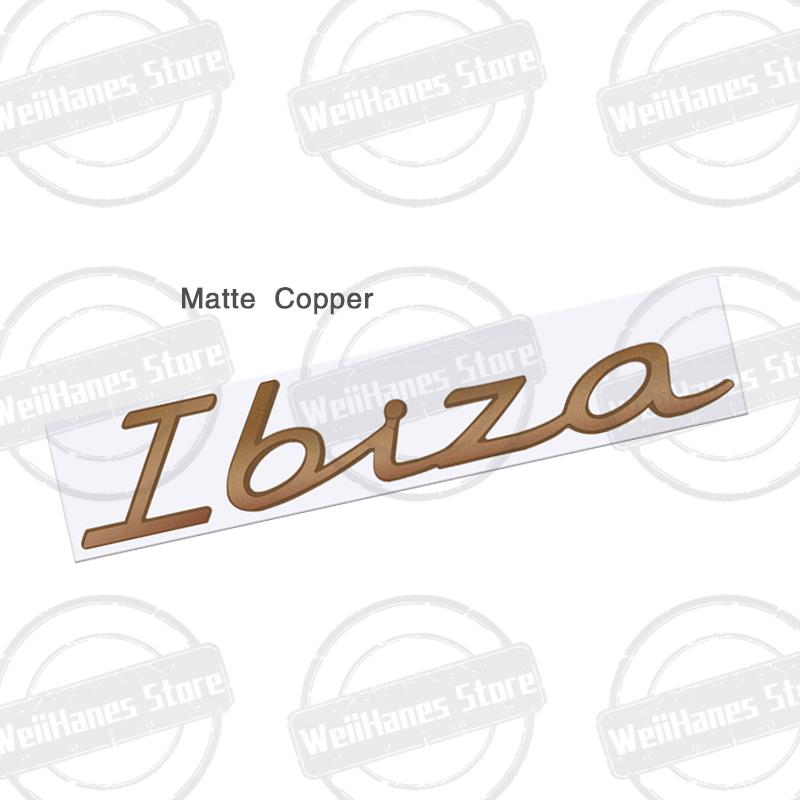 gycsn9 Metal For Ibiza Rear Badge Emblem Chrome Letter Logo Glossy Black Silver Red Accessories Sticker