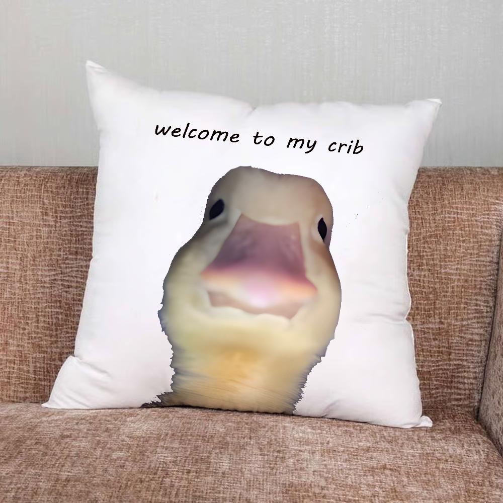 Welcome To My Crib Duck Pillow Case For Home Bedroom Car Office Decoration Living Room Sofa Cushion Cover Suitable