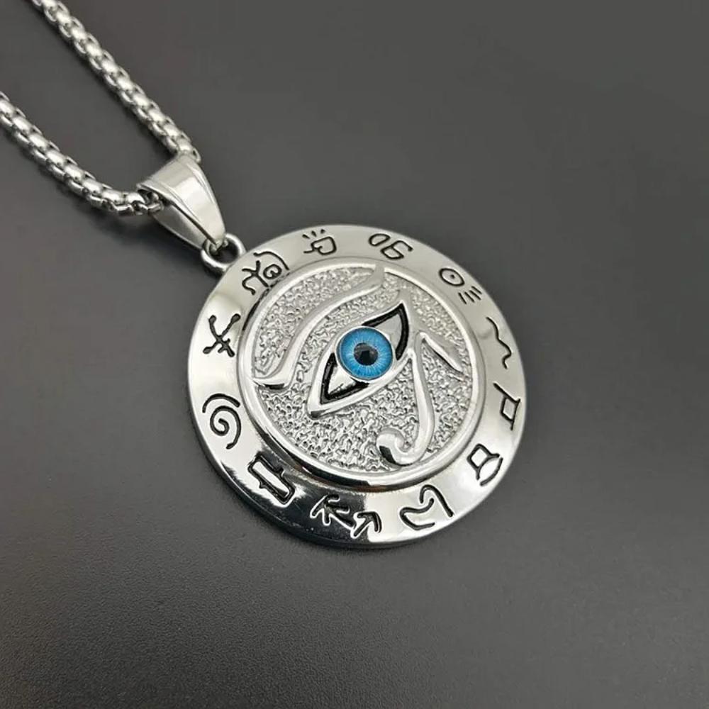 Ancient Egypt Eye Of Horus Pendant Necklace Gold Stainless Steel Jewelry For Women Men