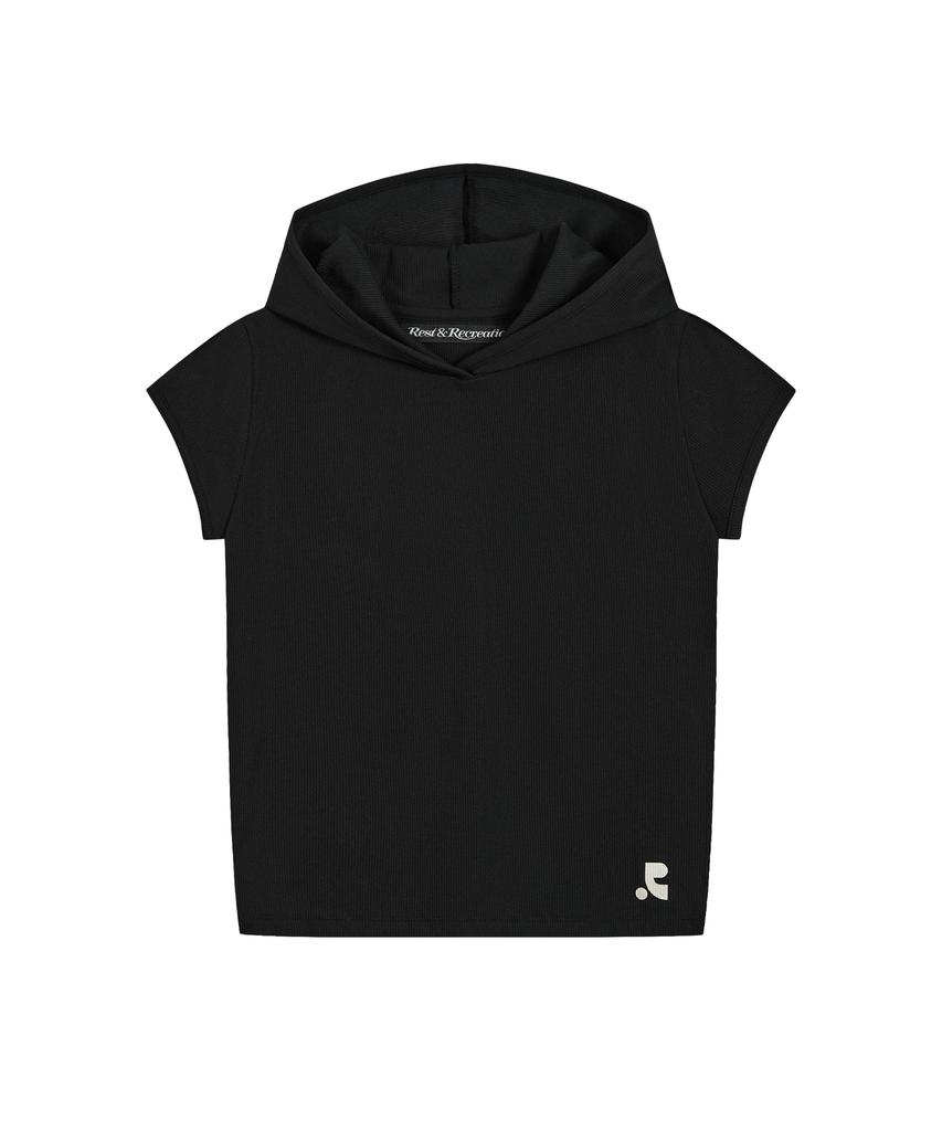 REST&RECREATION Cap Sleeve Hoodie - Black