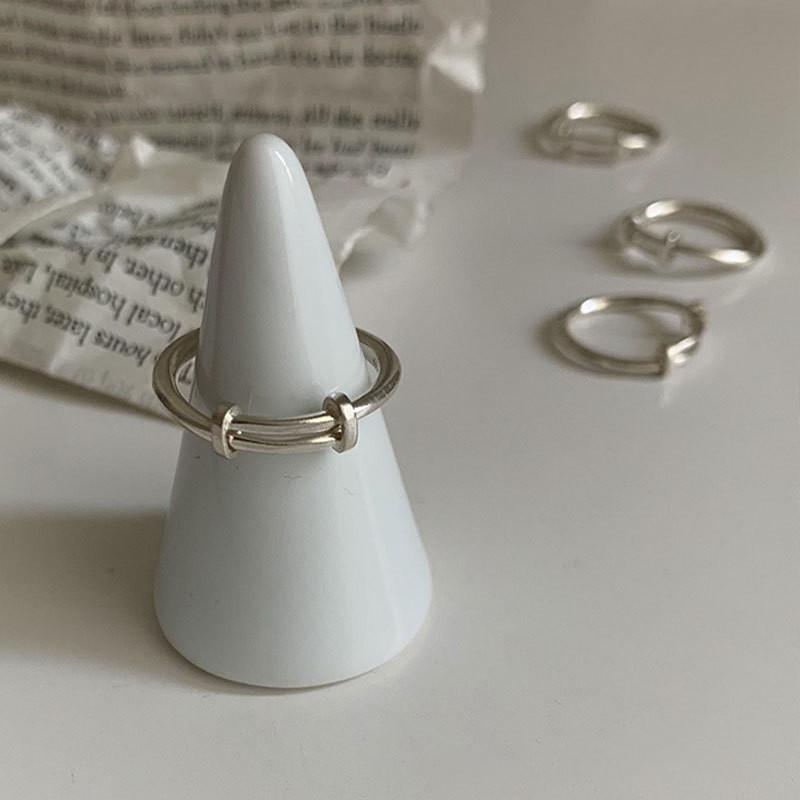 S925 Elegant Adjustable Sterling Silver Ring For Women Featuring Minimalist Geometric Design