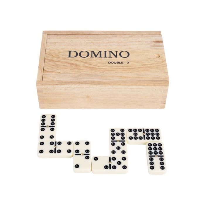 Jeu de domino double 9 en bois - ENGELHART - Jeu de société - Adulte - 2 joueurs ou plus - 15 min
