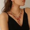 Exquisite High-End European & American Bridal Necklace Earring Set - Elegant Wedding Accessories